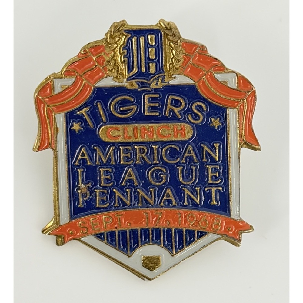 Vintage Detroit Tigers American League Pennant September 17, 1968 Lapel Pin